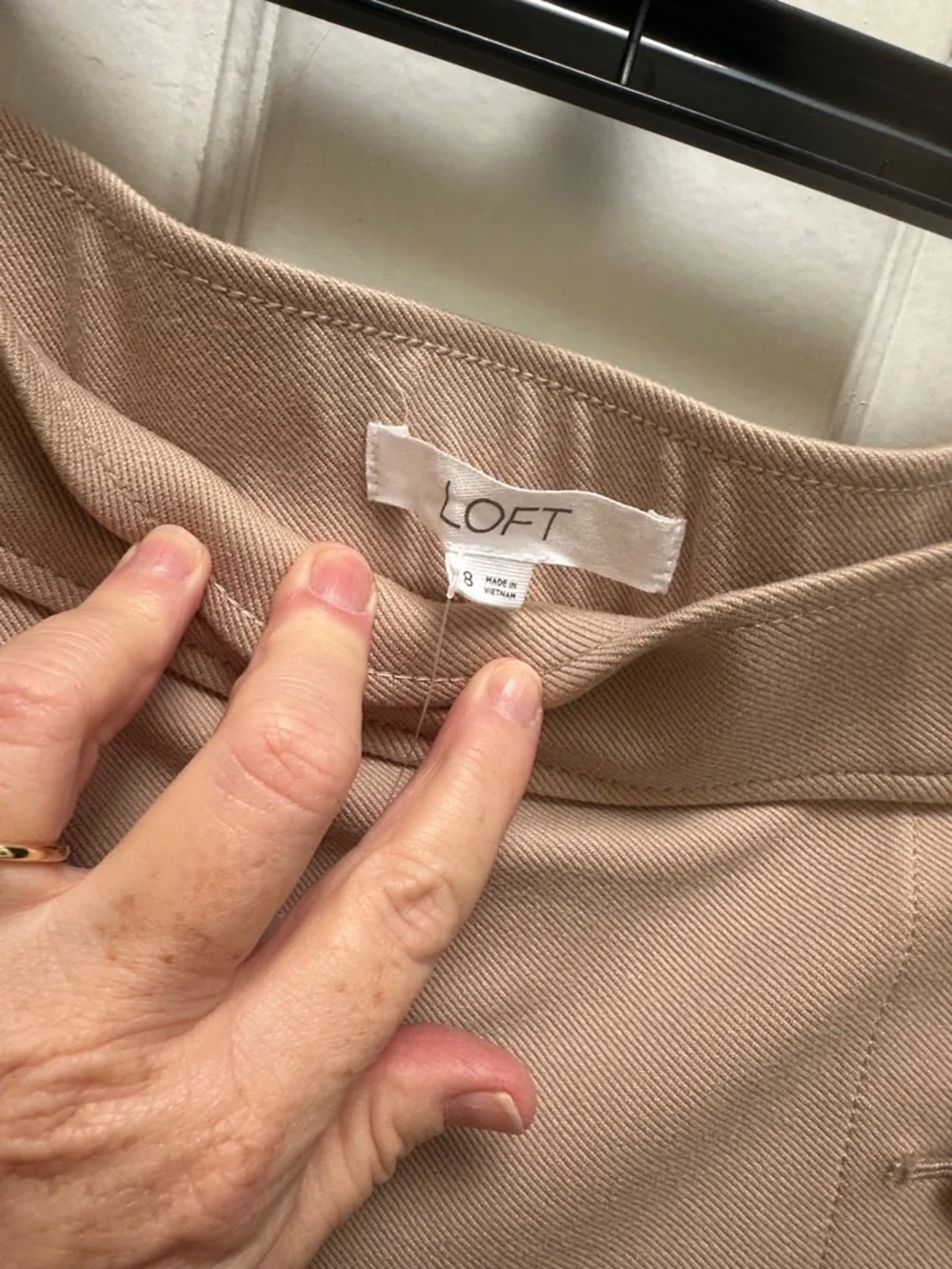 LOFT Taupe Wide-Leg Sailor-Style Pants - Picture 3 of 5